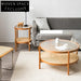 Modern Solid Wood & Glass Coffee Table Set with Rattan Accents Coffee Table