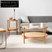 Modern Solid Wood & Glass Coffee Table Set with Rattan Accents Coffee Table
