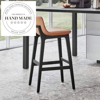 Modern Solid Wood High Back Bar Stool Kitchen Dining Counter Chair
