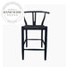 Modern Solid Wood High Back Bar Stool with Armrests for Kitchen Dining