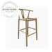 Modern Solid Wood High Back Bar Stool with Armrests for Kitchen Dining
