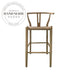 Modern Solid Wood High Back Bar Stool with Armrests for Kitchen Dining