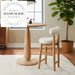 Modern Solid Wood High Back Boucle Fabric Upholstered Counter Bar Stool