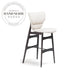 Modern Solid Wood High Back Leather Kitchen Island Bar Stool