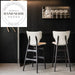 Modern Solid Wood High Back Leather Kitchen Island Bar Stool