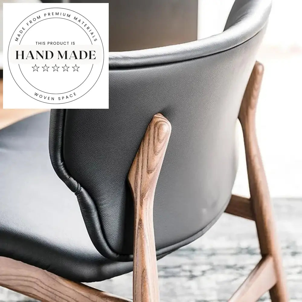 Modern Solid Wood High Back Leather Kitchen Island Bar Stool