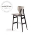 Modern Solid Wood High Back Leather Kitchen Island Bar Stool