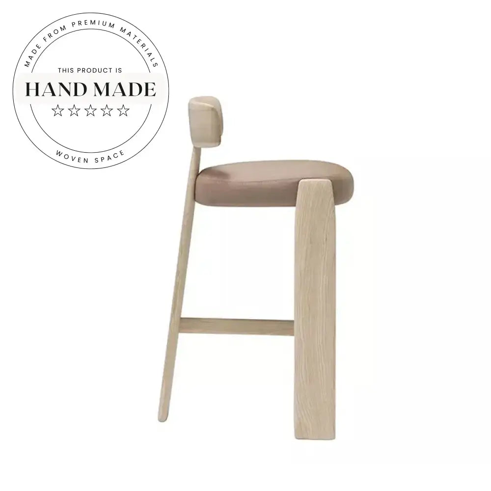 Modern Solid Wood High Back Swivel Kitchen Counter Bar Stool
