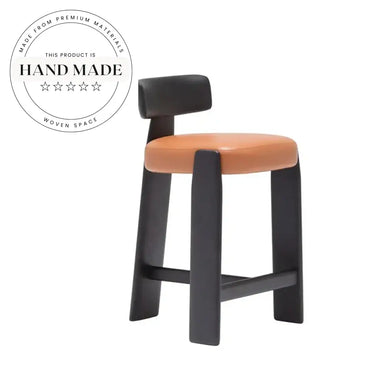Modern Solid Wood High Back Swivel Kitchen Counter Bar Stool