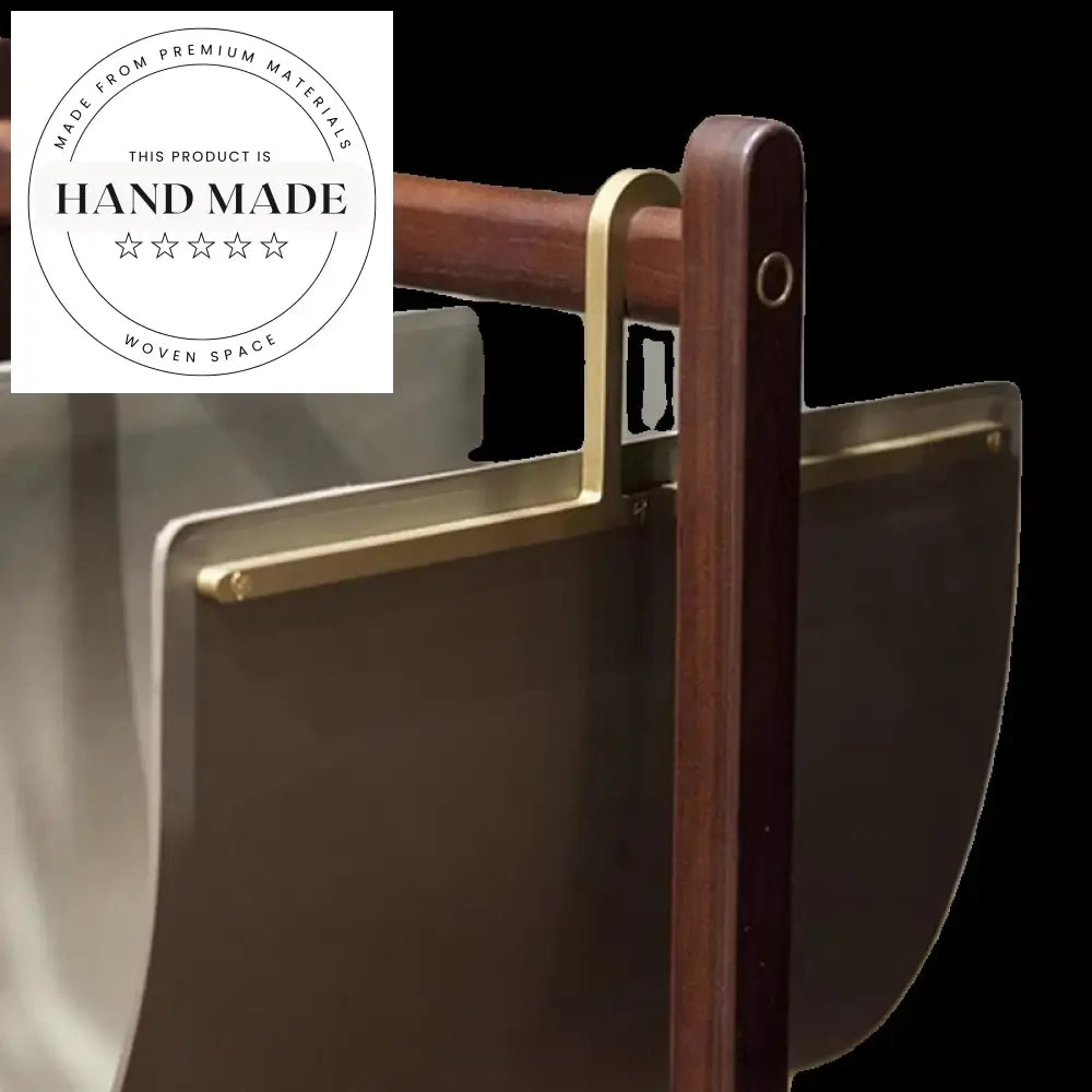 Modern Solid Wood Leather Magazine Rack Italian Nordic Bed Side Table