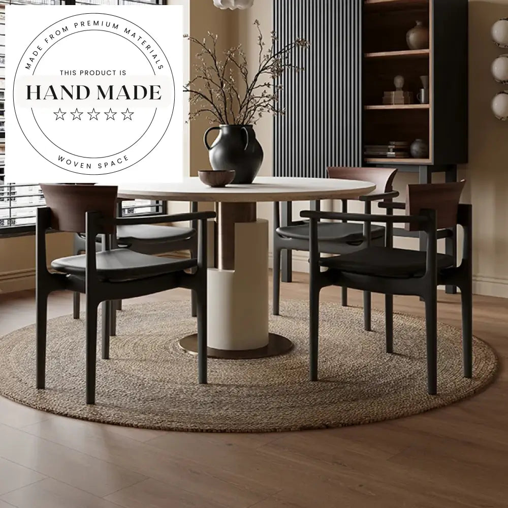 Modern Solid Wood Leather Upholstered Nordic Style Armrest Dining Chair