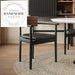 Modern Solid Wood Leather Upholstered Nordic Style Armrest Dining Chair