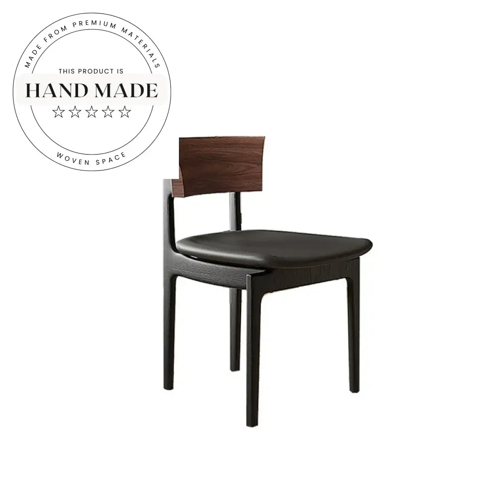 Modern Solid Wood Leather Upholstered Nordic Style Armrest Dining Chair