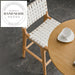 Modern Solid Wood Leather Woven Bar Height Counter Stool