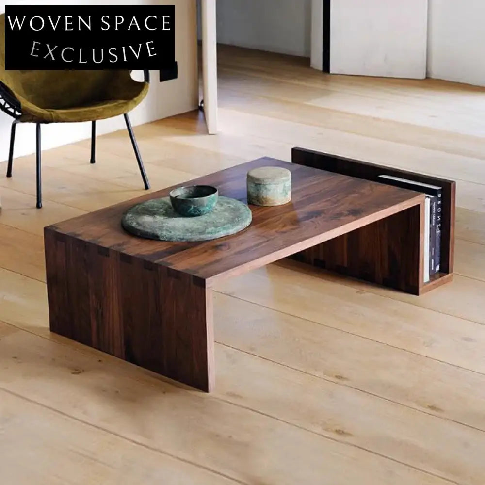 Modern Solid Wood Lift-Top Coffee Table with Storage, Irregular Shape
