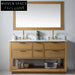 Modern Solid Wood Light Oak Bathroom Vanity with Marble Top and Drawers