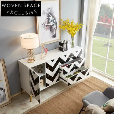 Modern Solid Wood Living Room Buffet Storage Console Table