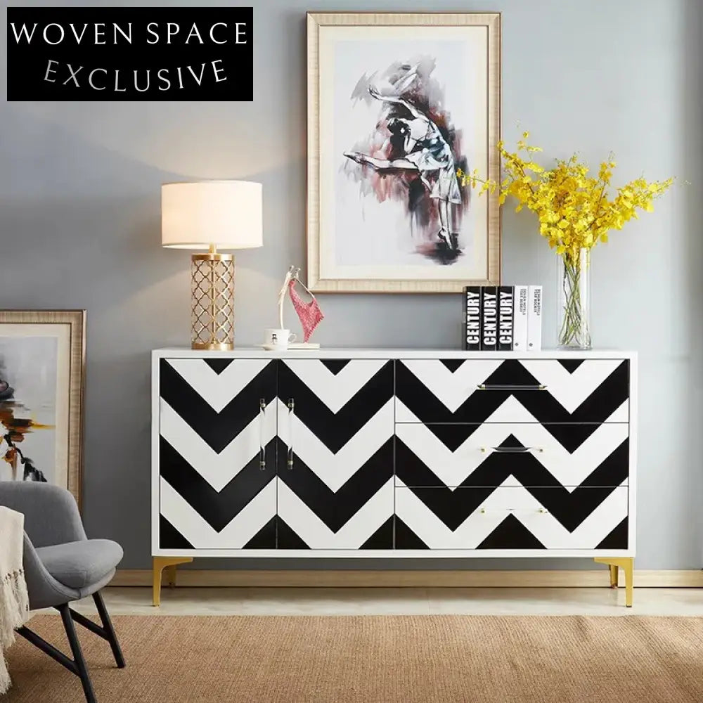 Modern Solid Wood Living Room Buffet Storage Console Table