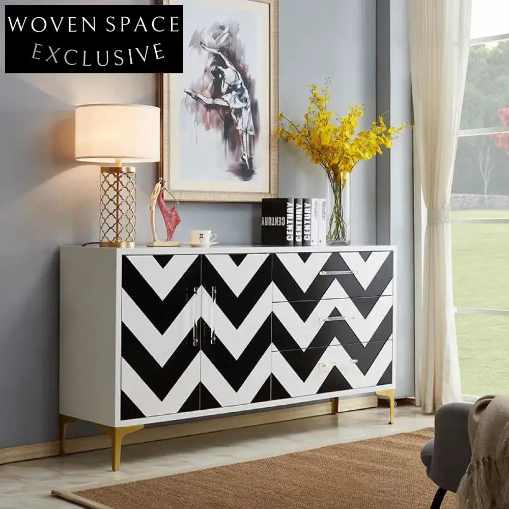 Modern Solid Wood Living Room Buffet Storage Console Table