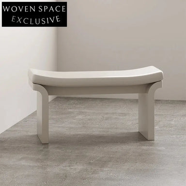 Modern Solid Wood Living Room Ottoman Bench - Small Wooden Upholstered Stool