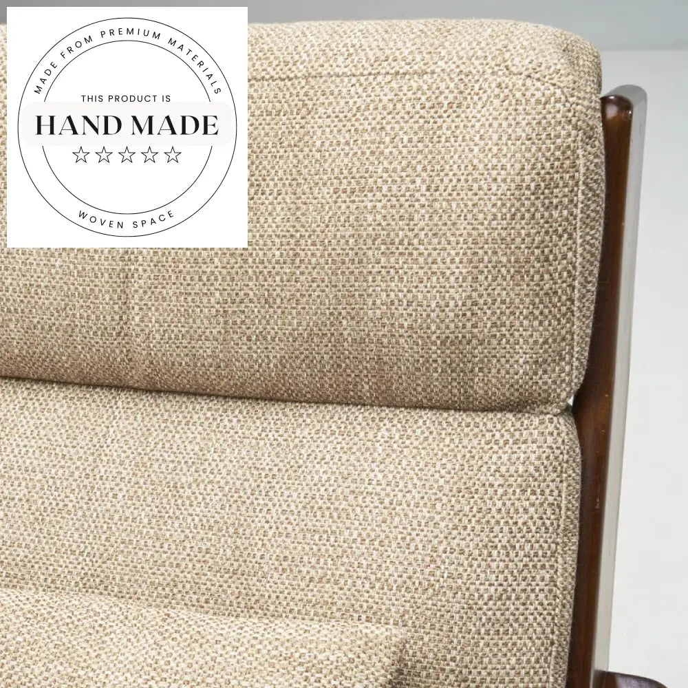 Modern Solid Wood Lounge Chair, Linen Fabric Single Armchair