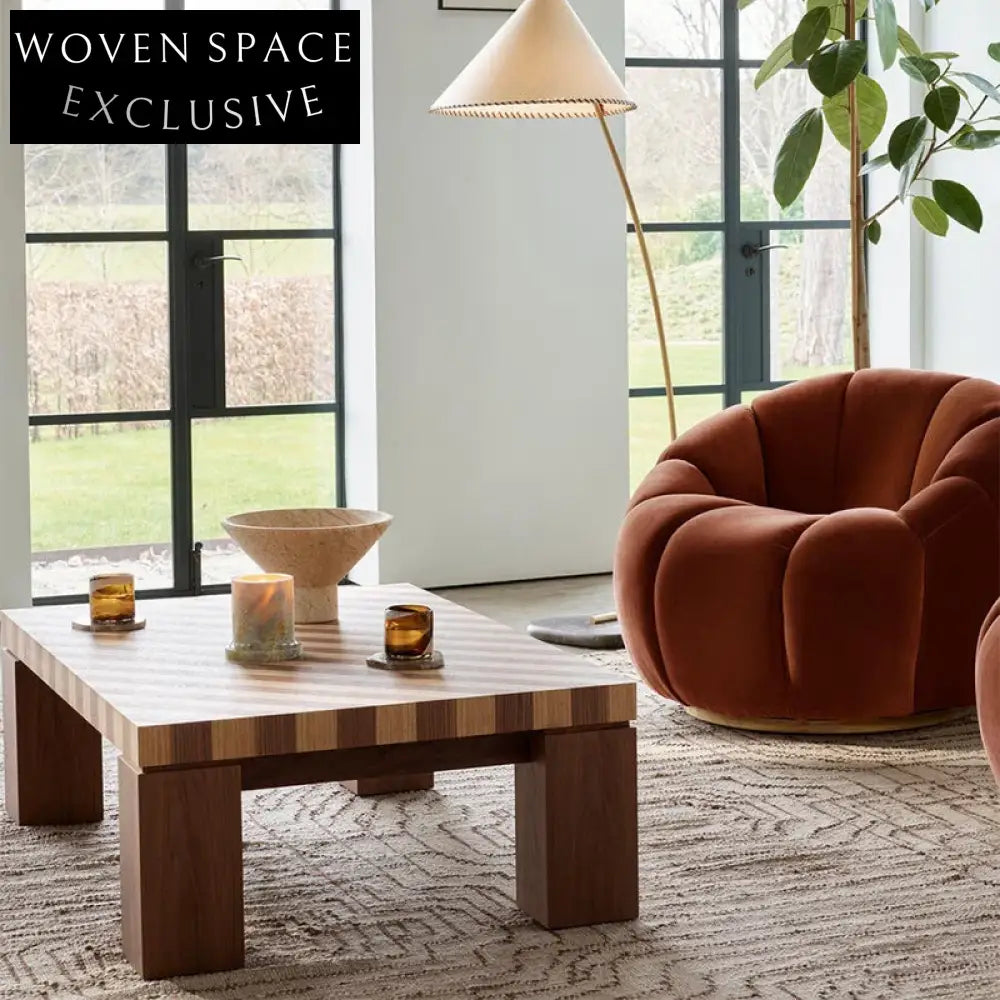 Modern Solid Wood Natural Finish Coffee Table for Living Room & Hotel