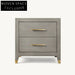 Modern Solid Wood Nightstand Cabinet with Two Drawers for Bedroom Storage