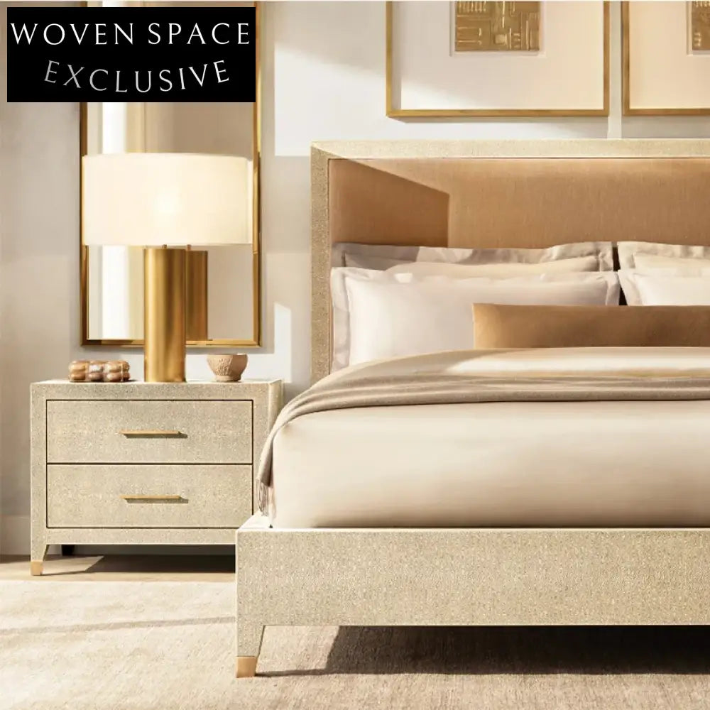 Modern Solid Wood Nightstand Cabinet with Two Drawers for Bedroom Storage