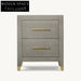 Modern Solid Wood Nightstand Cabinet with Two Drawers for Bedroom Storage