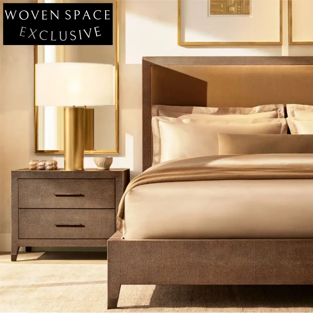 Modern Solid Wood Nightstand Cabinet with Two Drawers for Bedroom Storage