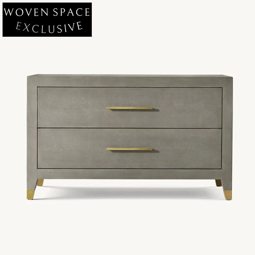 Modern Solid Wood Nightstand Cabinet with Two Drawers for Bedroom Storage