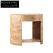 Modern Solid Wood Nightstand with Burl Wood Veneer Drawer Bedroom Side Table