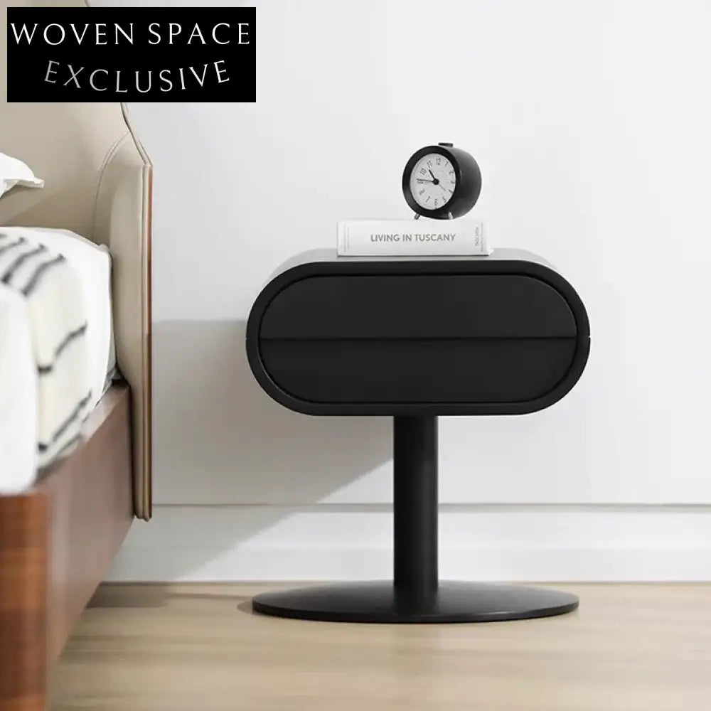 Modern Solid Wood Nightstand with Drawer, Elegant Bedside Table for Bedroom