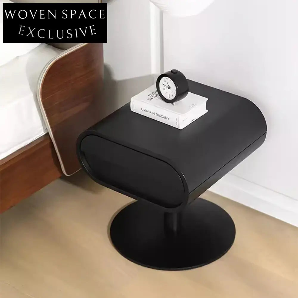 Modern Solid Wood Nightstand with Drawer, Elegant Bedside Table for Bedroom