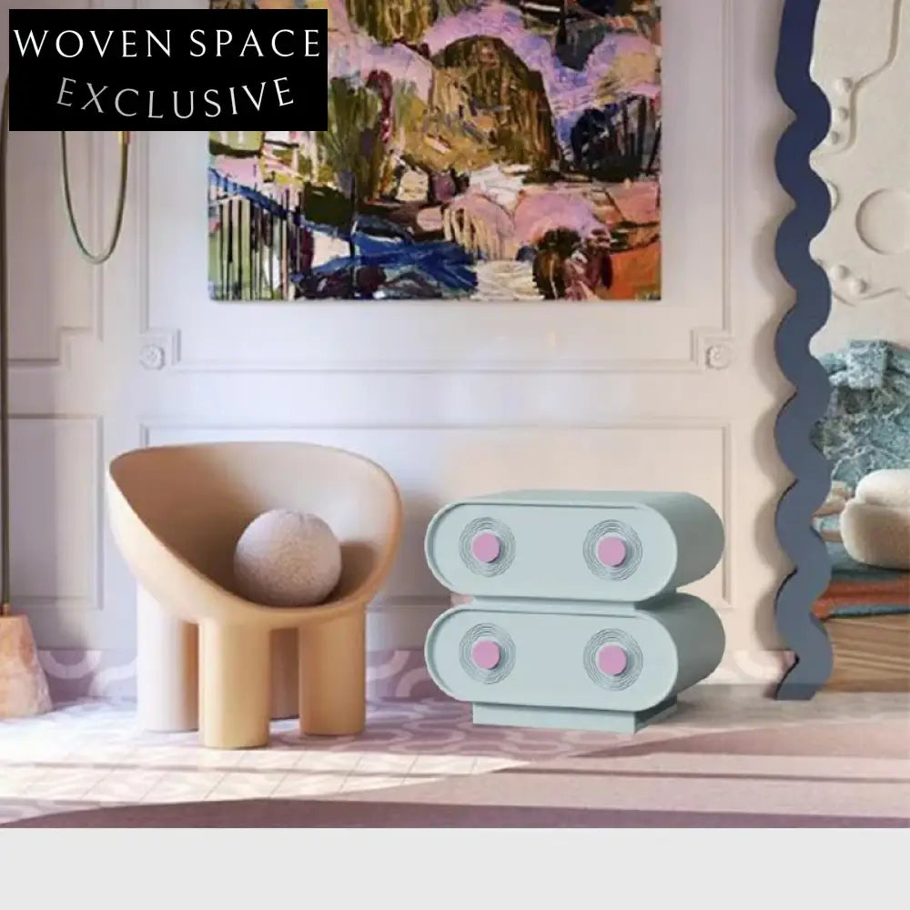 Modern Solid Wood Nightstand with Two Drawers for Luxury Bedroom Storage