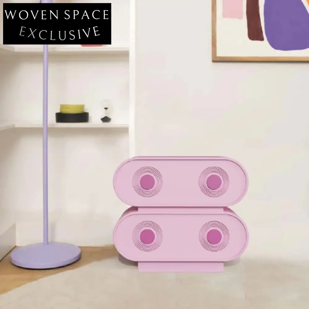 Modern Solid Wood Nightstand with Two Drawers for Luxury Bedroom Storage