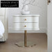 Modern Solid Wood Nightstand with Two Drawers, Metal Legs, Bedroom End Table