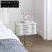 Modern Solid Wood Nightstand with Two Drawers, Metal Legs, Bedroom End Table