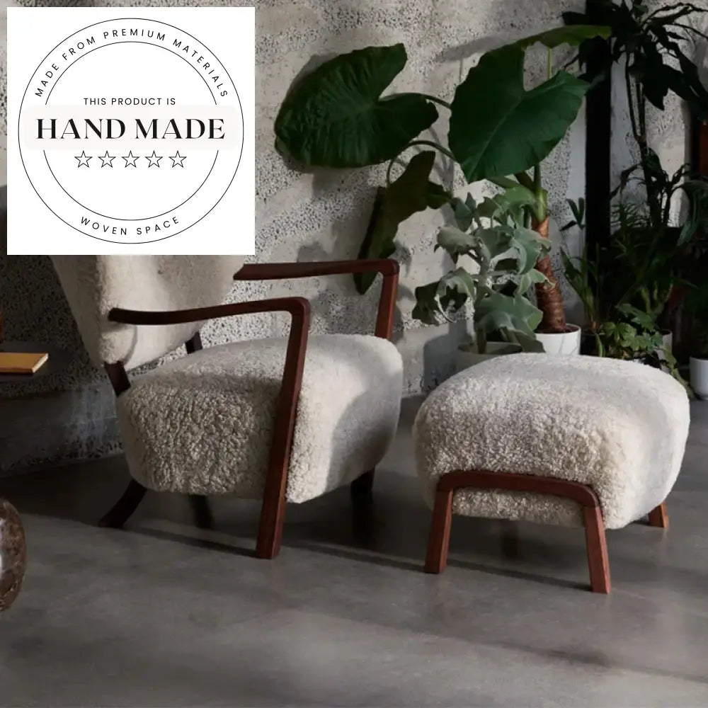 Modern Solid Wood Plush Reclining Armchair Leisure Chair