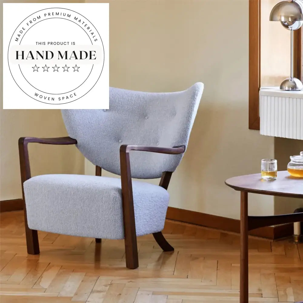 Modern Solid Wood Plush Reclining Armchair Leisure Chair