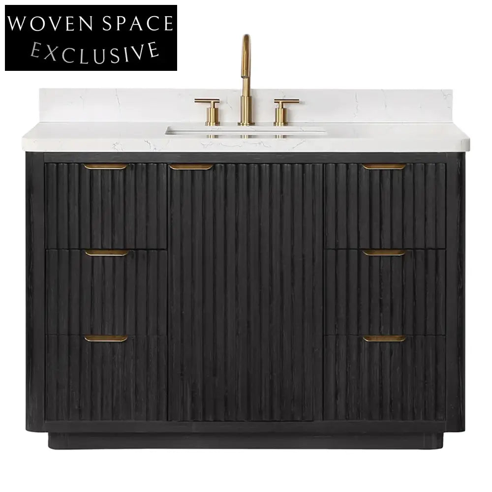 Modern Solid Wood Plywood Bathroom Vanity Cabinet Set with Soft-Close Drawers