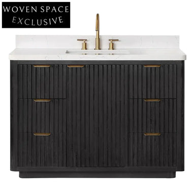 Modern Solid Wood Plywood Bathroom Vanity Cabinet Set with Soft-Close Drawers