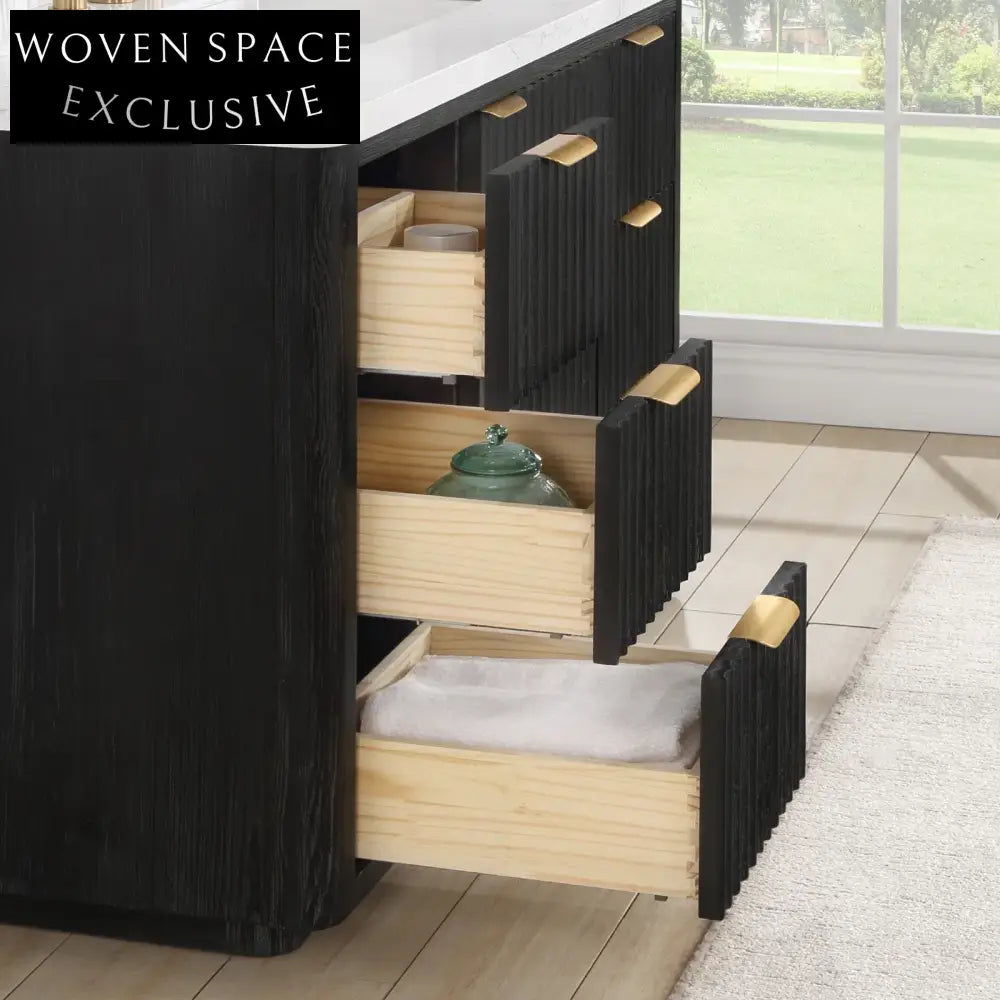 Modern Solid Wood Plywood Bathroom Vanity Cabinet Set with Soft-Close Drawers