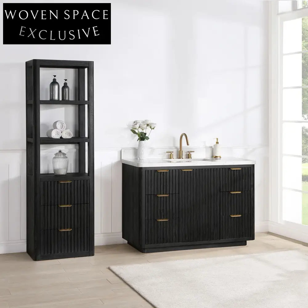 Modern Solid Wood Plywood Bathroom Vanity Cabinet Set with Soft-Close Drawers
