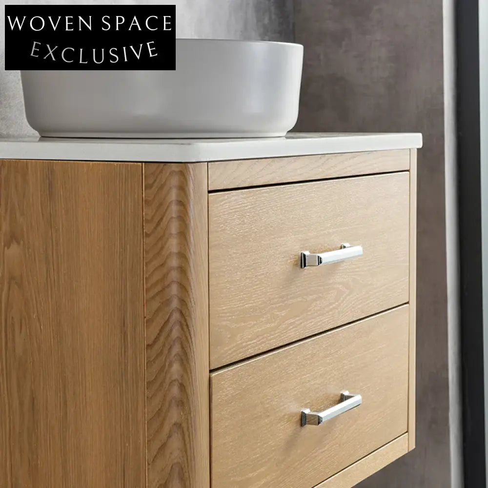Modern Solid Wood Plywood Soft-Close Bathroom Storage Vanity Cabinet