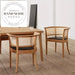 Modern Solid Wood Rattan Woven Leather Armchair Dining Chair