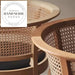 Modern Solid Wood Rattan Woven Leather Armchair Dining Chair