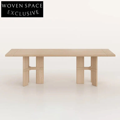 Modern Solid Wood Rectangle Dining Table, 6-8 Seater Dining Table