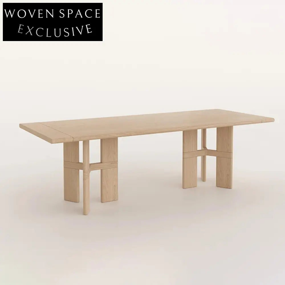 Modern Solid Wood Rectangle Dining Table, 6-8 Seater Dining Table