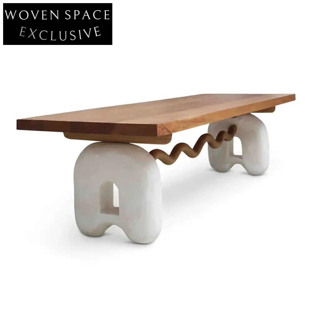 Modern Solid Wood Rectangle Dining Table for Six People